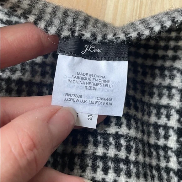 J. Crew Black and White Houndstooth Poncho Wrap - Picture 5 of 9